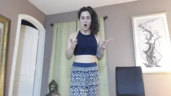 Erin Marie O'Keefe aka Goddess Green Eyed cute lady caresses shaved cunt