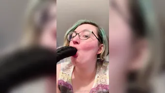 squishylynxi ardent young lady caresses big tits at work
