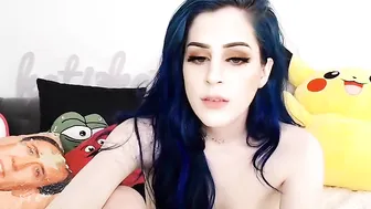 kati3kat caresses pussy through panties