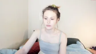 strawberry141 chick fucks herself with a big rubber dildo