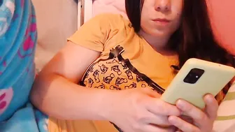 _mellie_ elegant slut caresses shaved pussy