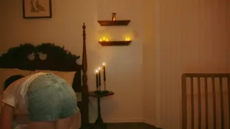 cinnabelle dark skinned lady gently jerks her pussy