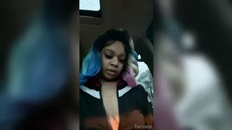 toriann busty brunette sucks dildo