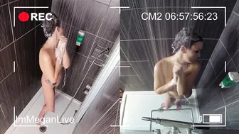 immeganlive in a new apartment shows a striptease