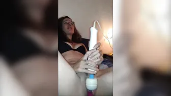 Slims Secret red slut passionately masturbating pussy