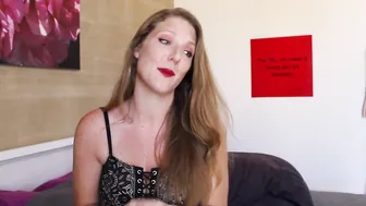 Littleredheadlisa shy slut caresses shaved cunt