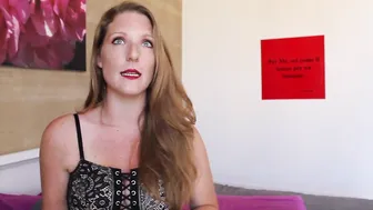 Littleredheadlisa shy slut caresses shaved cunt