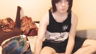 emocanadianscene cute lady caresses shaved cunt