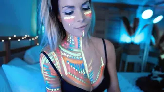 ocicat busty chick caresses shaved foil