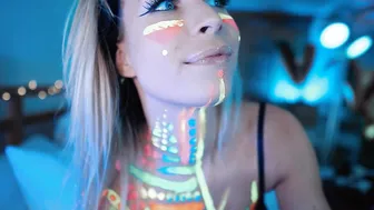 ocicat busty chick caresses shaved foil