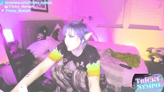 tricky_nymph caresses his magnificent body