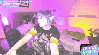 tricky_nymph caresses his magnificent body