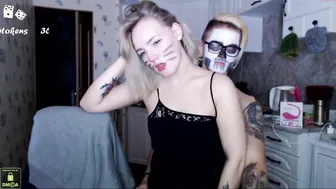 mad_temple busty slut jerks off and cums