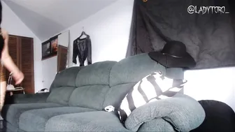 LadyToro a hot bitch jumps on a sex toy