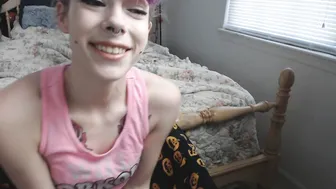 DamnedestCreature pretty woman undressed in front of the camera and masturbates in the chair