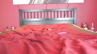 Bossy rebellious slut licks dildo