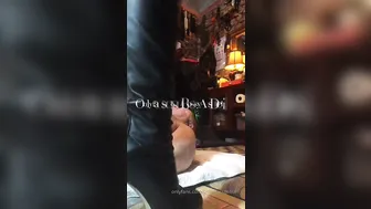 Bossy busty chick caresses shaved foil