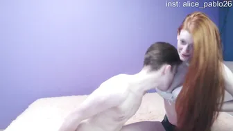 siberian_couple_ dark haired woman masturbates with sex toys