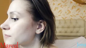 hornykittens cute brunette girl licks dildo