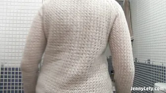 JennyLibertine awesome brown girl in white stockings tickles her cap delicately