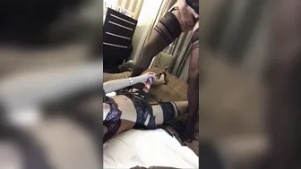 Emily Balfour busty bitch jumps on phallus