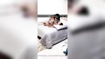 Roberta Cortes onlyfans slim model strips in the woods