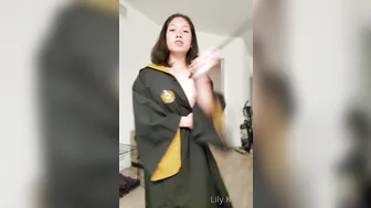 Lily Kawaii onlyfans gorgeous chick caresses shaved cunt