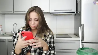 candymini graceful female admires beautiful tits