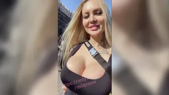 Milana aka milanasw onlyfans busty blonde masturbating shaved vagina