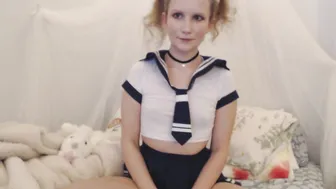 Lena shows how deep a toy can be in your mouth