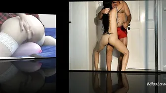 AsianNymphet gorgeous jerks off a banana and cums.