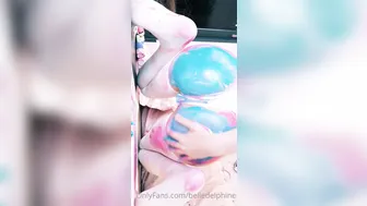 Belle Delphine onlyfans big tit blonde squeezes dairy charms