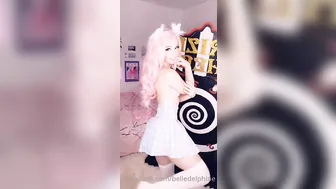 Belle Delphine onlyfans lustful skin jerks off shaved cunt