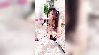 Belle Delphine onlyfans naughty trash screeches like a bitch on a mate during vaginal masturbation