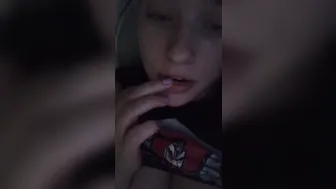 Riley Nixon onlyfans cute with pigtails jumps on sex toy