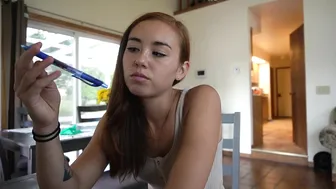 BrandiBraids cute chick jerks both holes