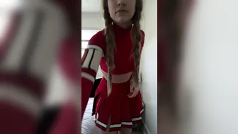 Indigo White  red-haired bitch jerks off pussy with sex toy