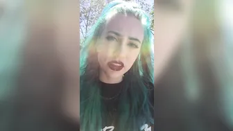 Indigo White  busty lady masturbates the front cap with a sex toy