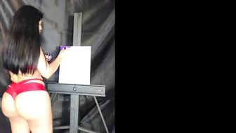 thecristinaole pretty lady undresses in the kitchen