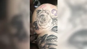 Luna Love redhead female caresses big tits