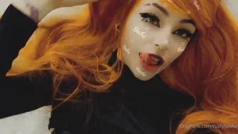 Rusty Fawkes  busty babe gently caresses her pussy