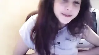 dreianova hot lady squeezes tits in the kitchen