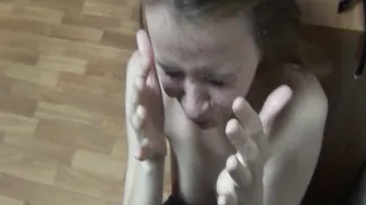 drained the sperm on the face after sucking