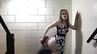 at the break fucked his teacher on the stairs