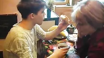 Mom seduced and fucked a friend of her son