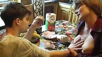 Mom seduced and fucked a friend of her son