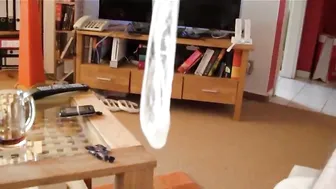 Russian sex of a young couple with an ending in a condom