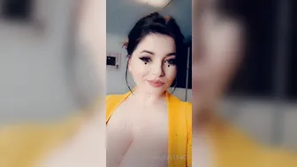 Busty Ema onlyfans at work shows panties