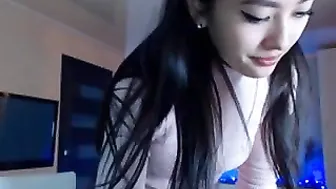 fancyv Beautiful female strips and jerks off