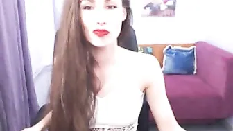 silenle Red-haired bitch jerks off pussy with sex toy